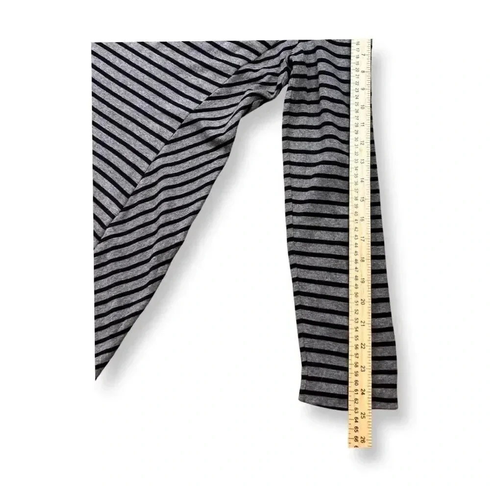 Tory Burch Gray Black Striped Mock Neck Long Sleeve Sweater Dress 30142482